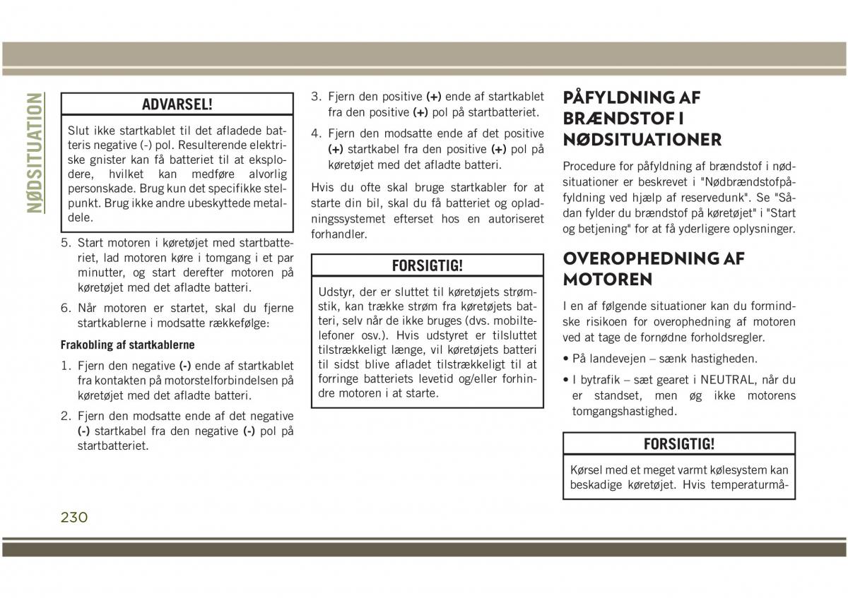 Jeep Compass II 2 Bilens instruktionsbog / page 232