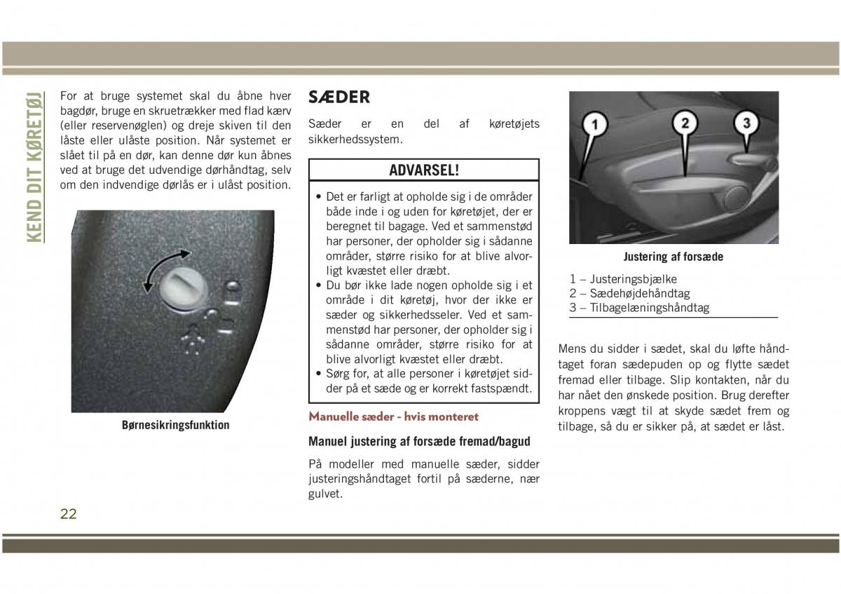 Jeep Compass II 2 Bilens instruktionsbog / page 24