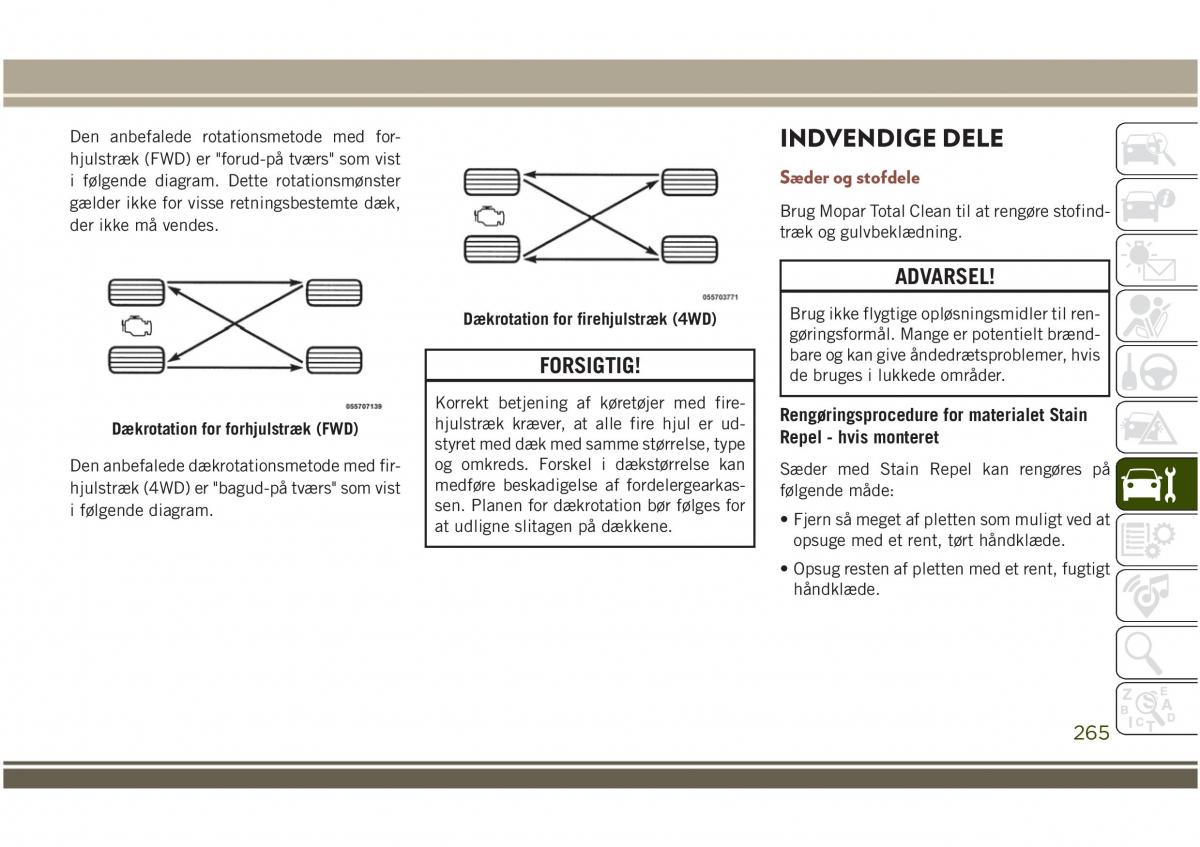 Jeep Compass II 2 Bilens instruktionsbog / page 267