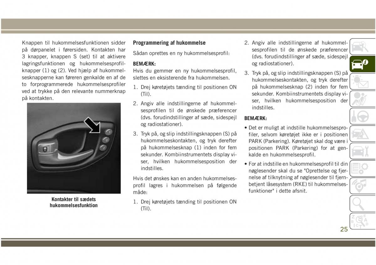 Jeep Compass II 2 Bilens instruktionsbog / page 27