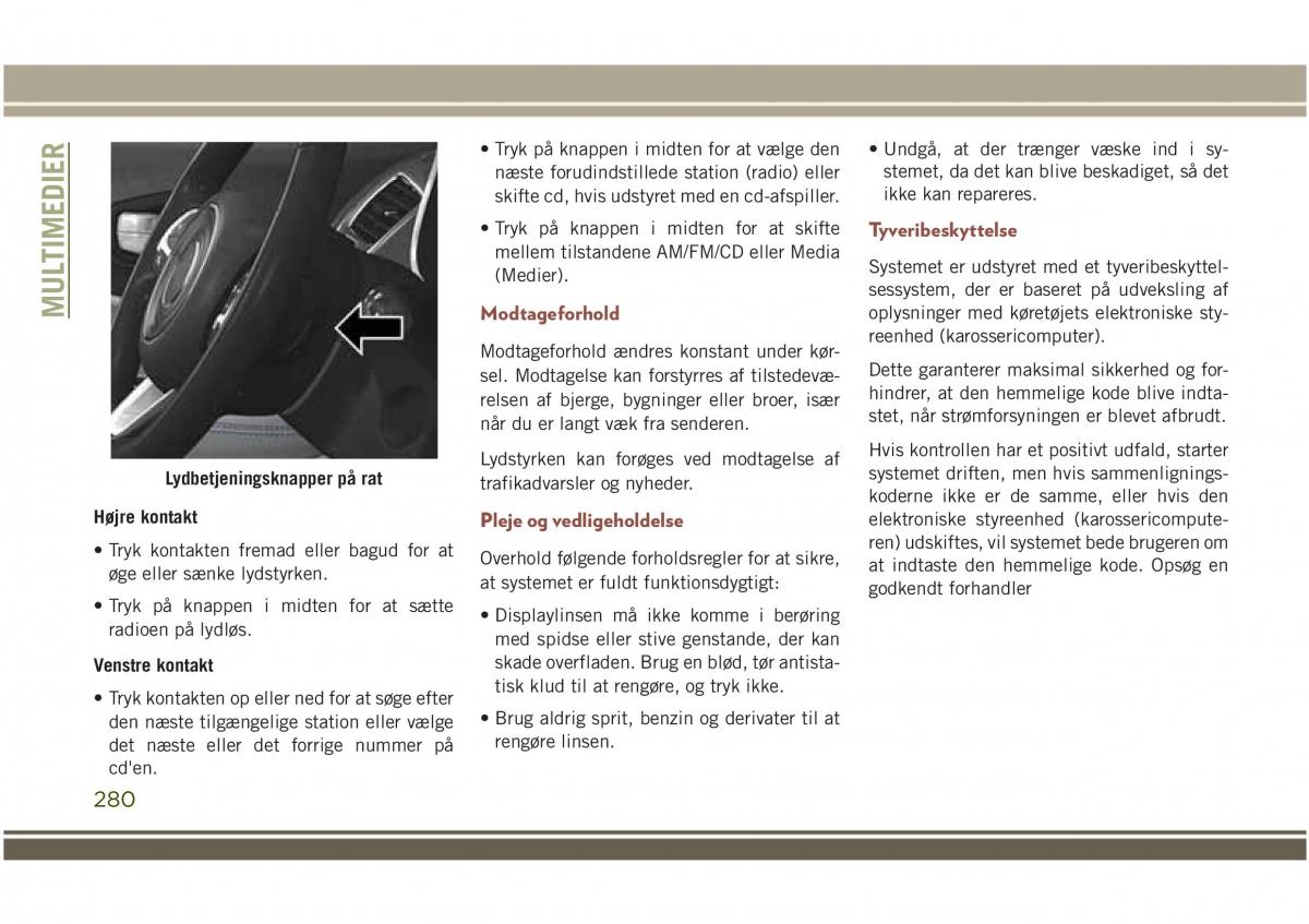 Jeep Compass II 2 Bilens instruktionsbog / page 282