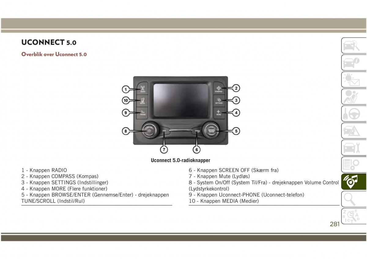 Jeep Compass II 2 Bilens instruktionsbog / page 283