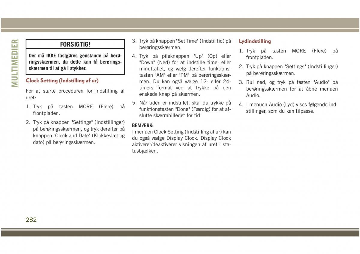 Jeep Compass II 2 Bilens instruktionsbog / page 284