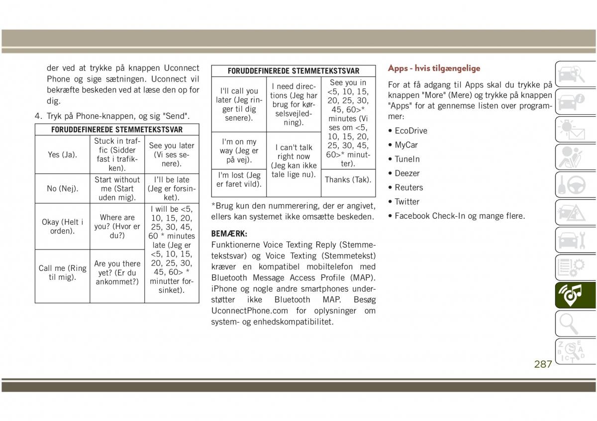 Jeep Compass II 2 Bilens instruktionsbog / page 289