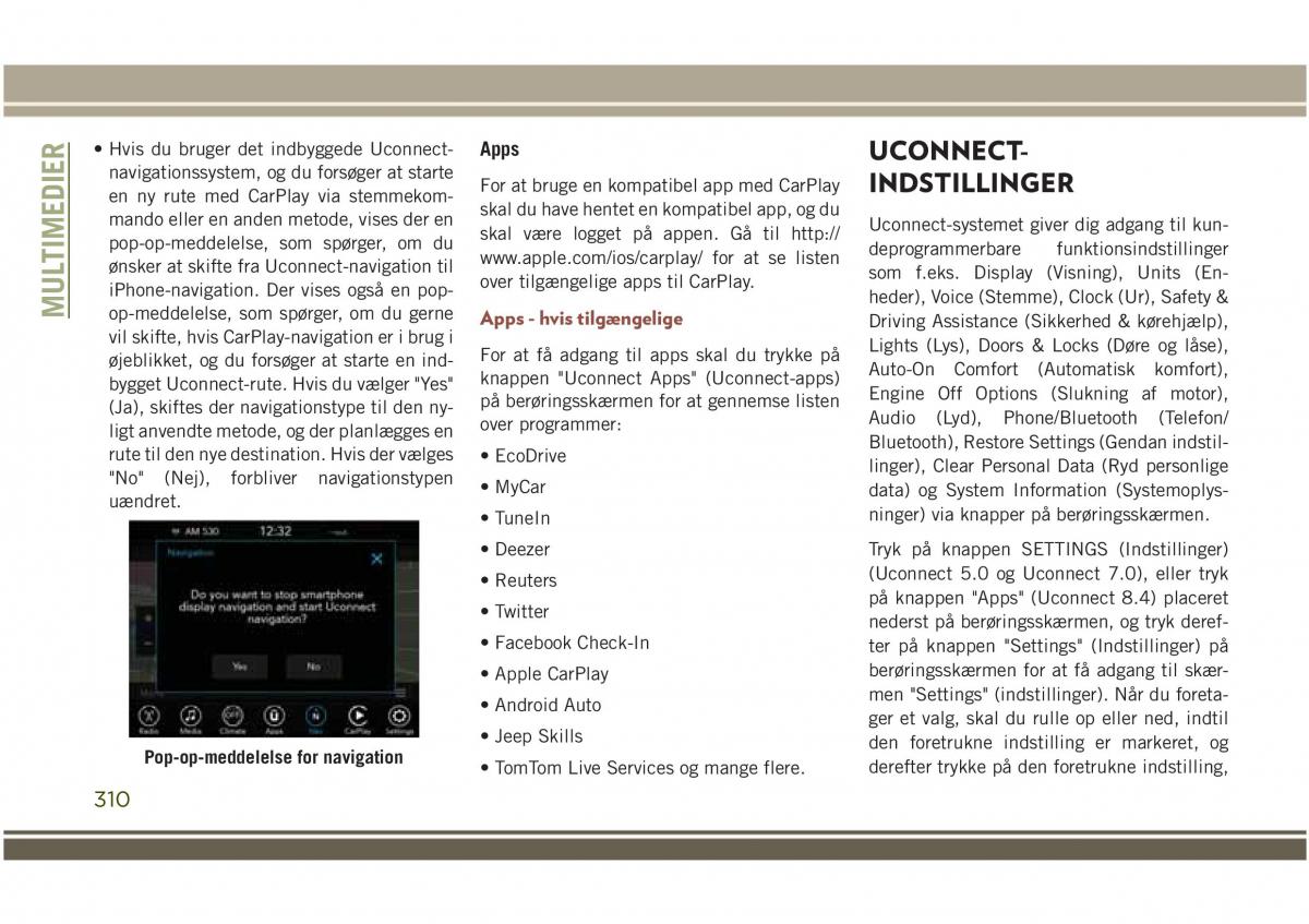 Jeep Compass II 2 Bilens instruktionsbog / page 312