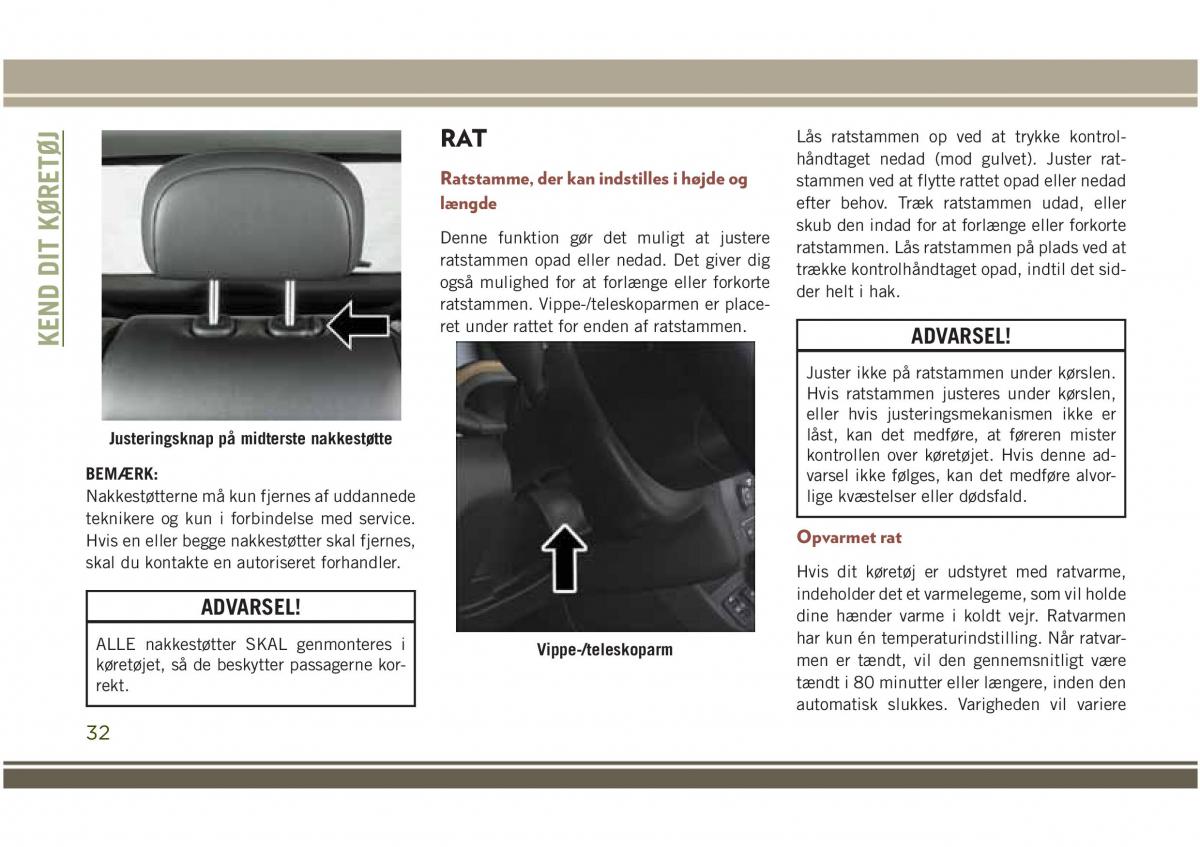 Jeep Compass II 2 Bilens instruktionsbog / page 34