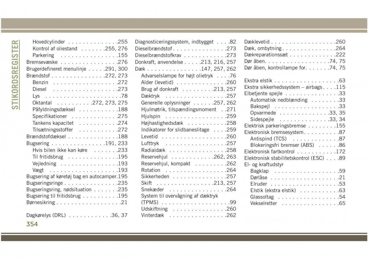 Jeep Compass II 2 Bilens instruktionsbog / page 356