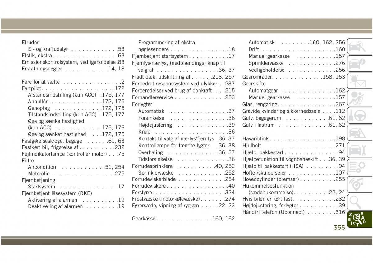 Jeep Compass II 2 Bilens instruktionsbog / page 357
