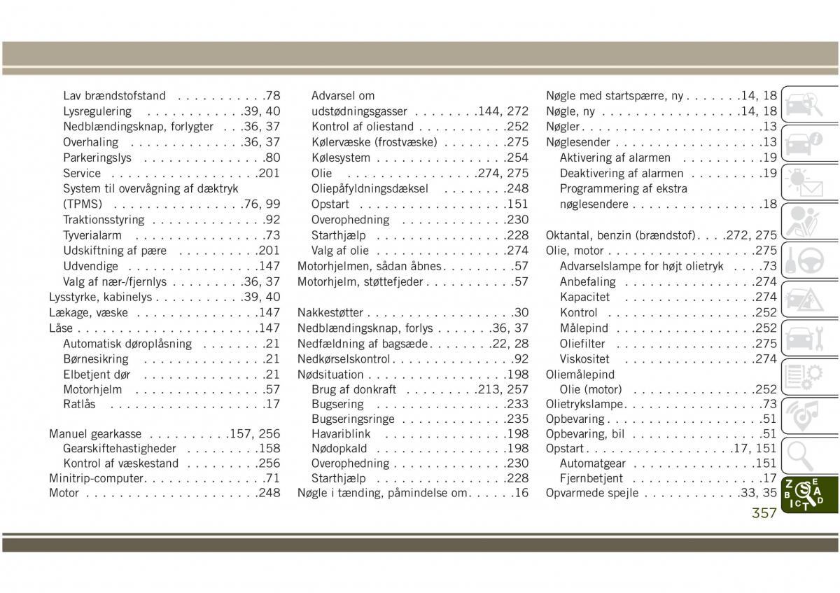 Jeep Compass II 2 Bilens instruktionsbog / page 359