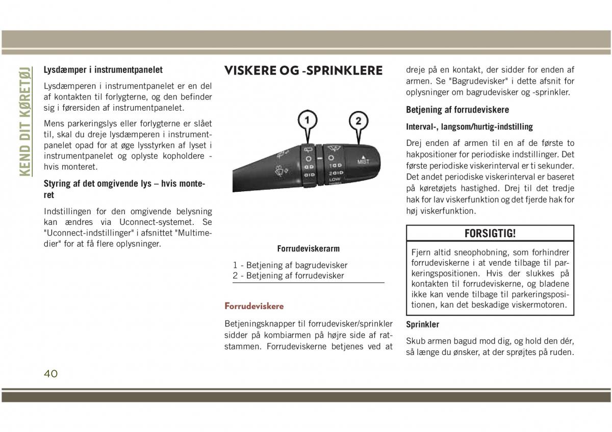 Jeep Compass II 2 Bilens instruktionsbog / page 42