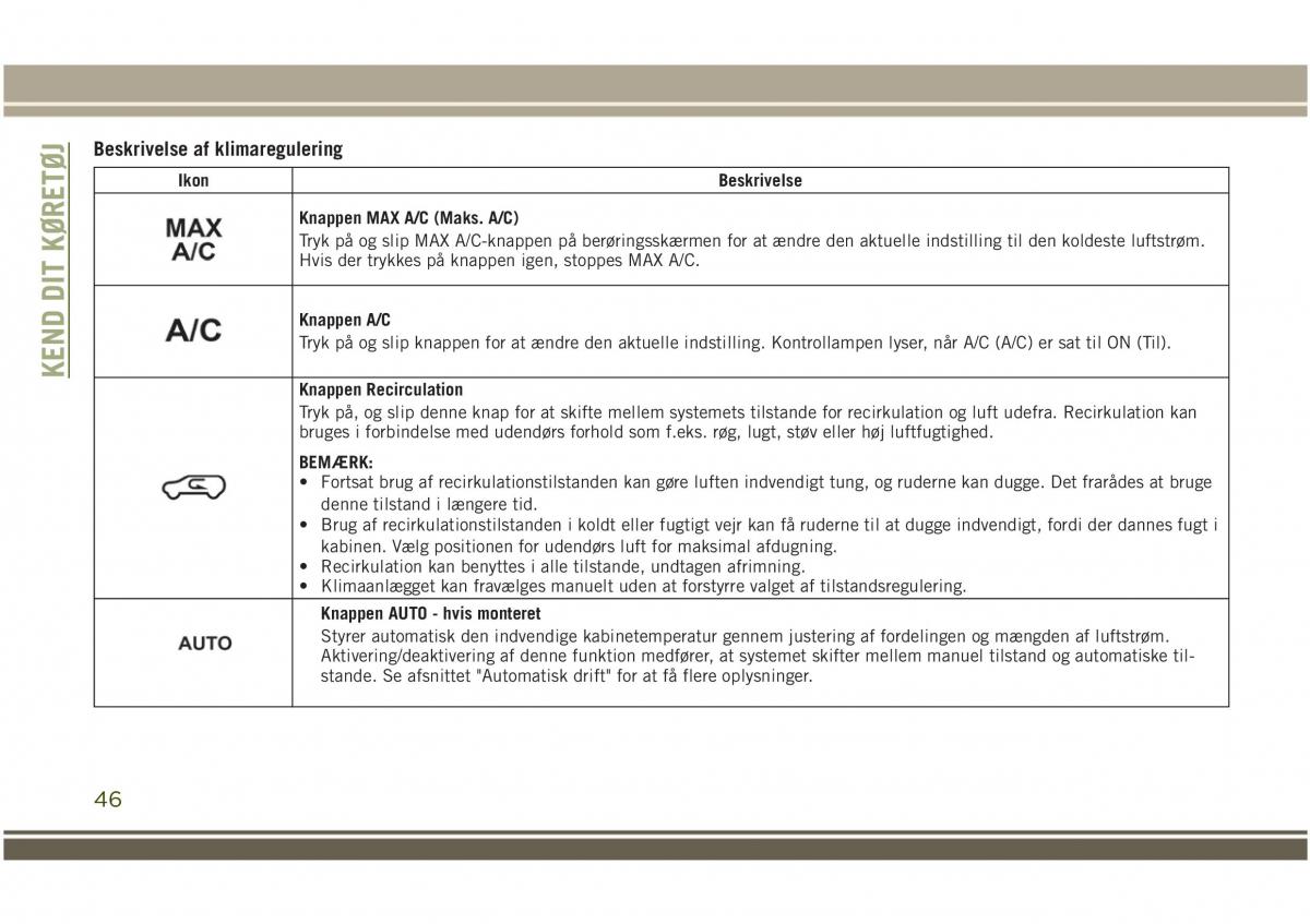 Jeep Compass II 2 Bilens instruktionsbog / page 48