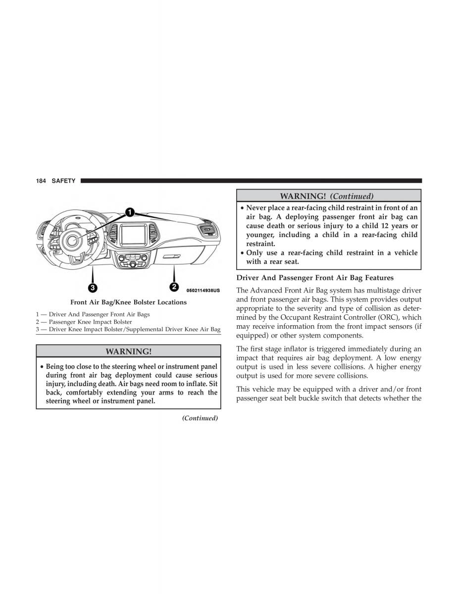 Jeep Compass II 2 owners manual / page 185