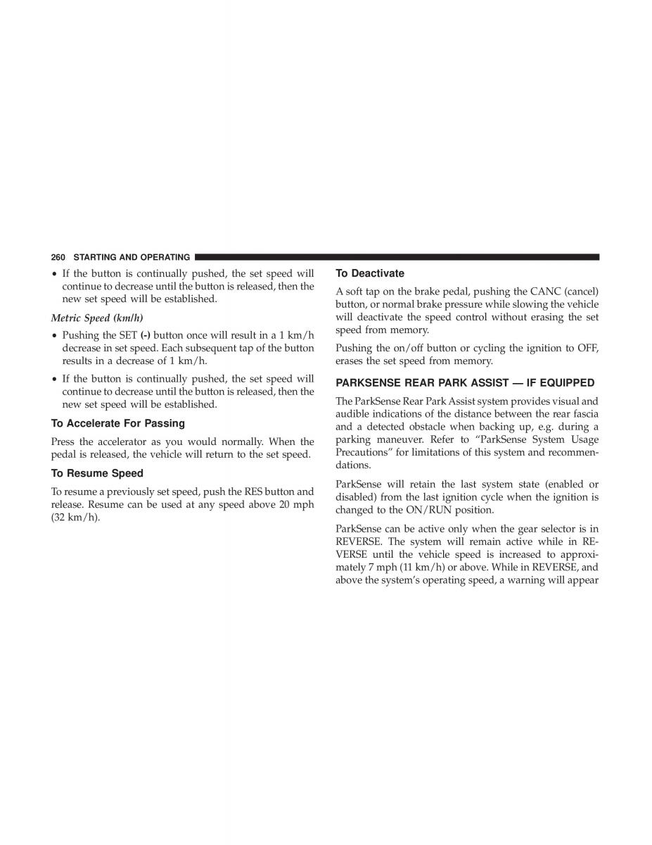 Jeep Compass II 2 owners manual / page 261