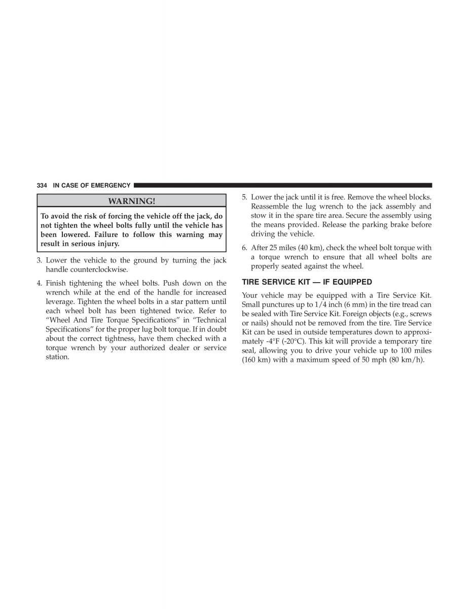 Jeep Compass II 2 owners manual / page 335