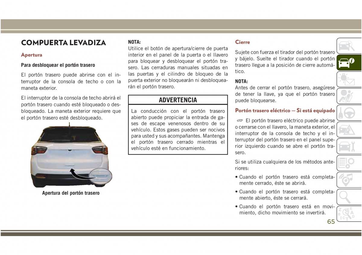 Jeep Compass II 2 manual del propietario / page 67