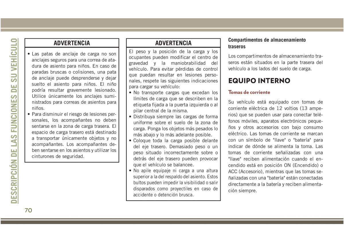 Jeep Compass II 2 manual del propietario / page 72