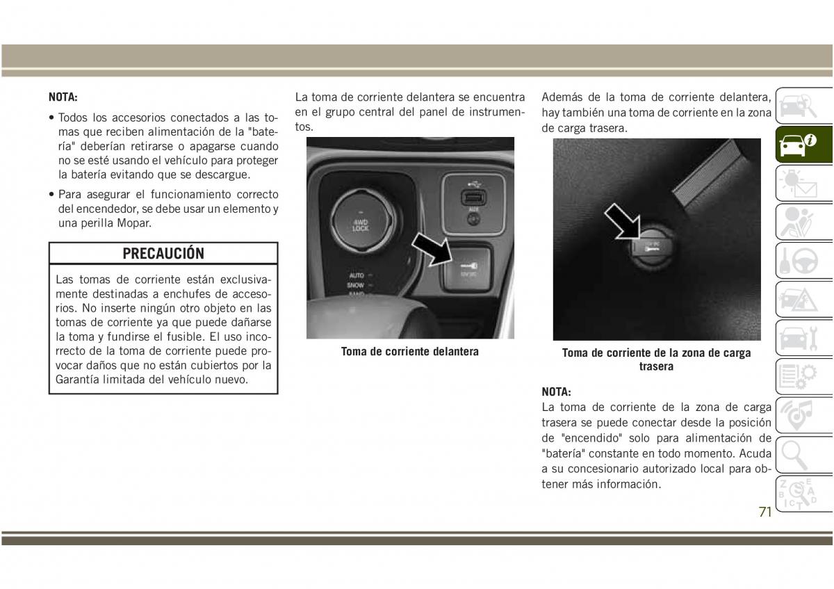 Jeep Compass II 2 manual del propietario / page 73