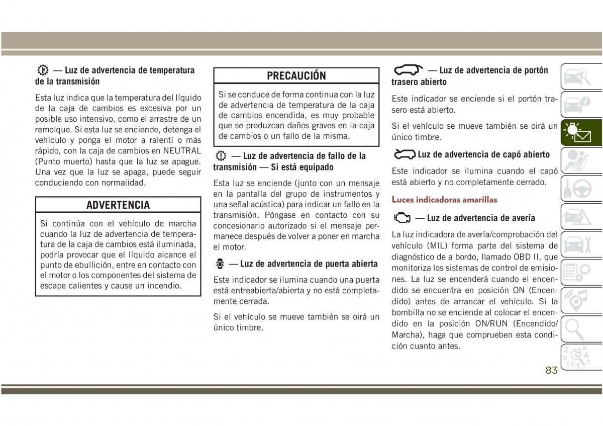 Jeep Compass II 2 manual del propietario / page 85