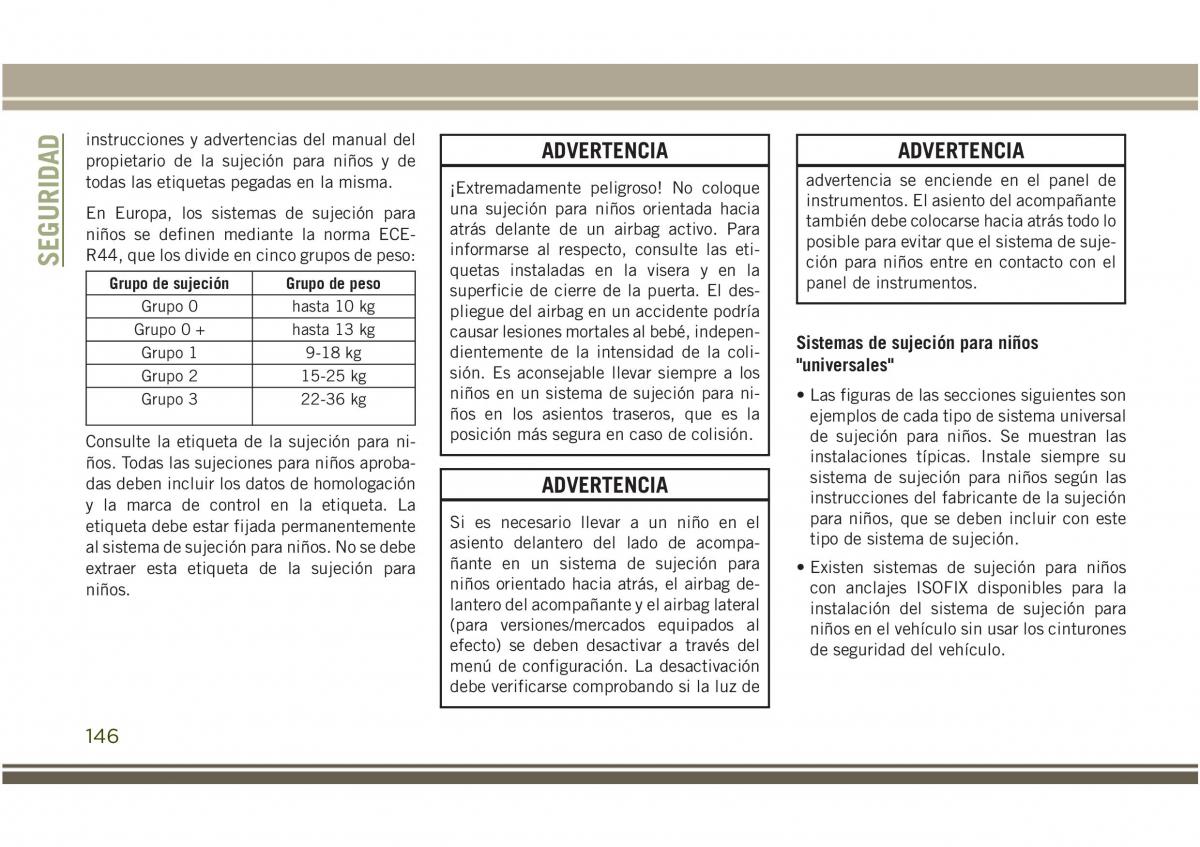 Jeep Compass II 2 manual del propietario / page 148