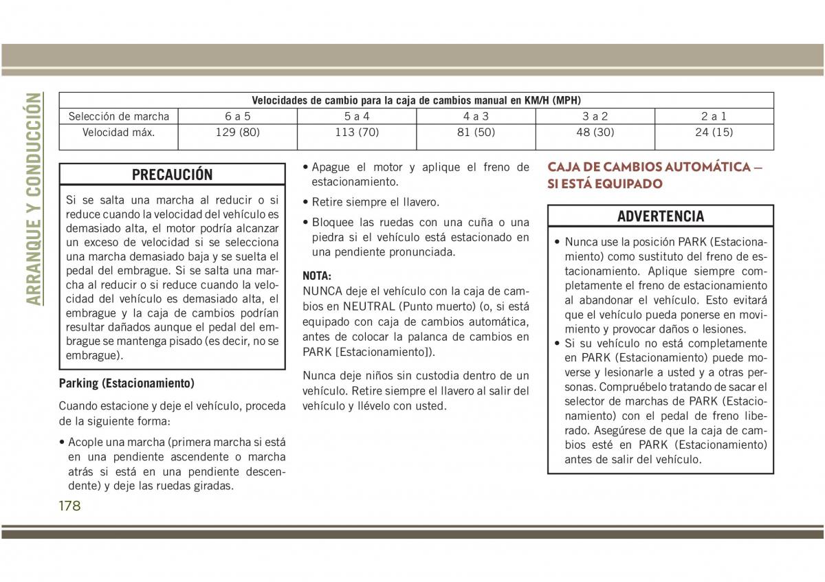 Jeep Compass II 2 manual del propietario / page 180