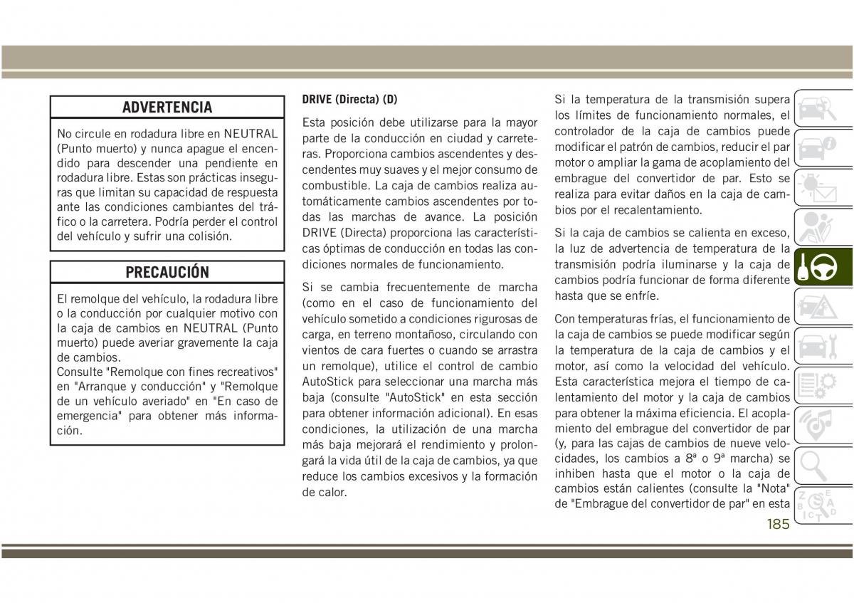 Jeep Compass II 2 manual del propietario / page 187