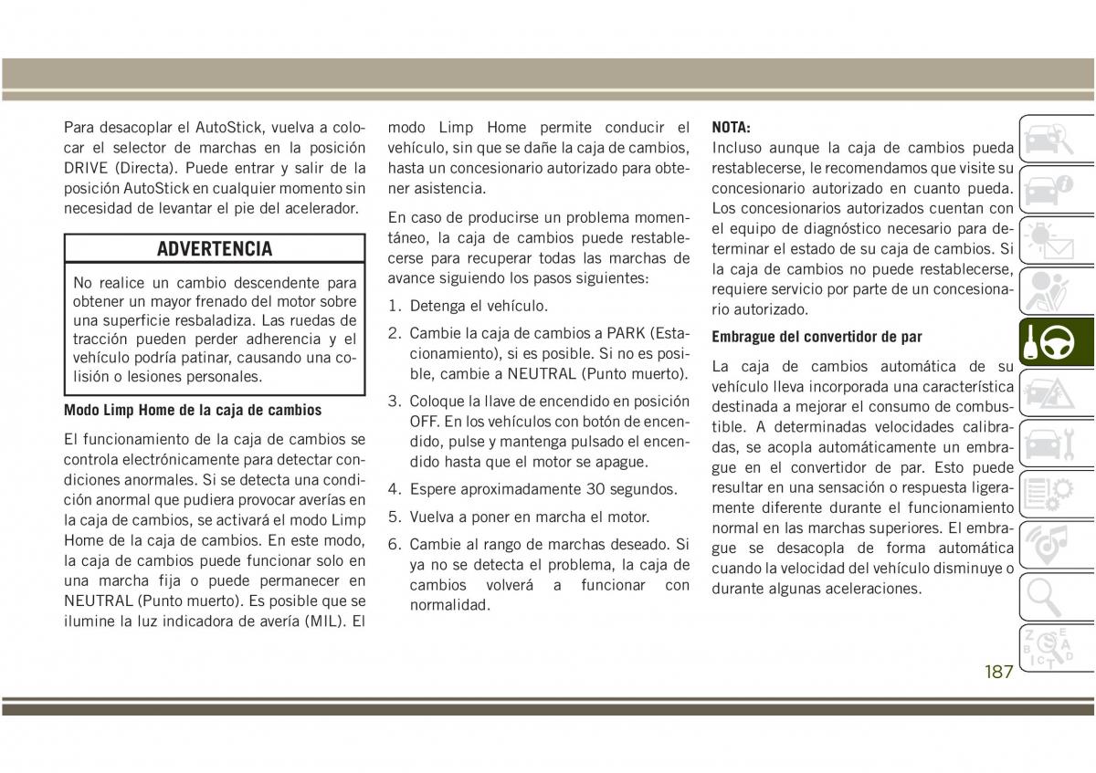 Jeep Compass II 2 manual del propietario / page 189