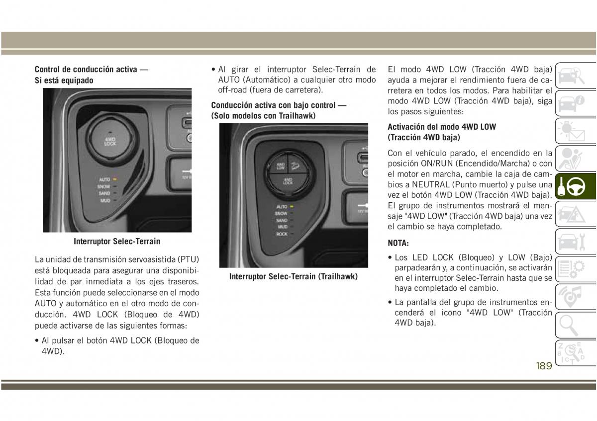 Jeep Compass II 2 manual del propietario / page 191