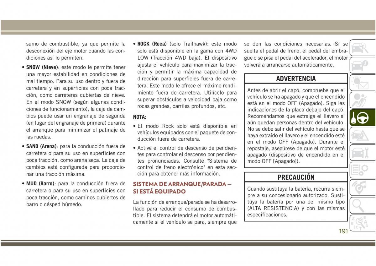 Jeep Compass II 2 manual del propietario / page 193