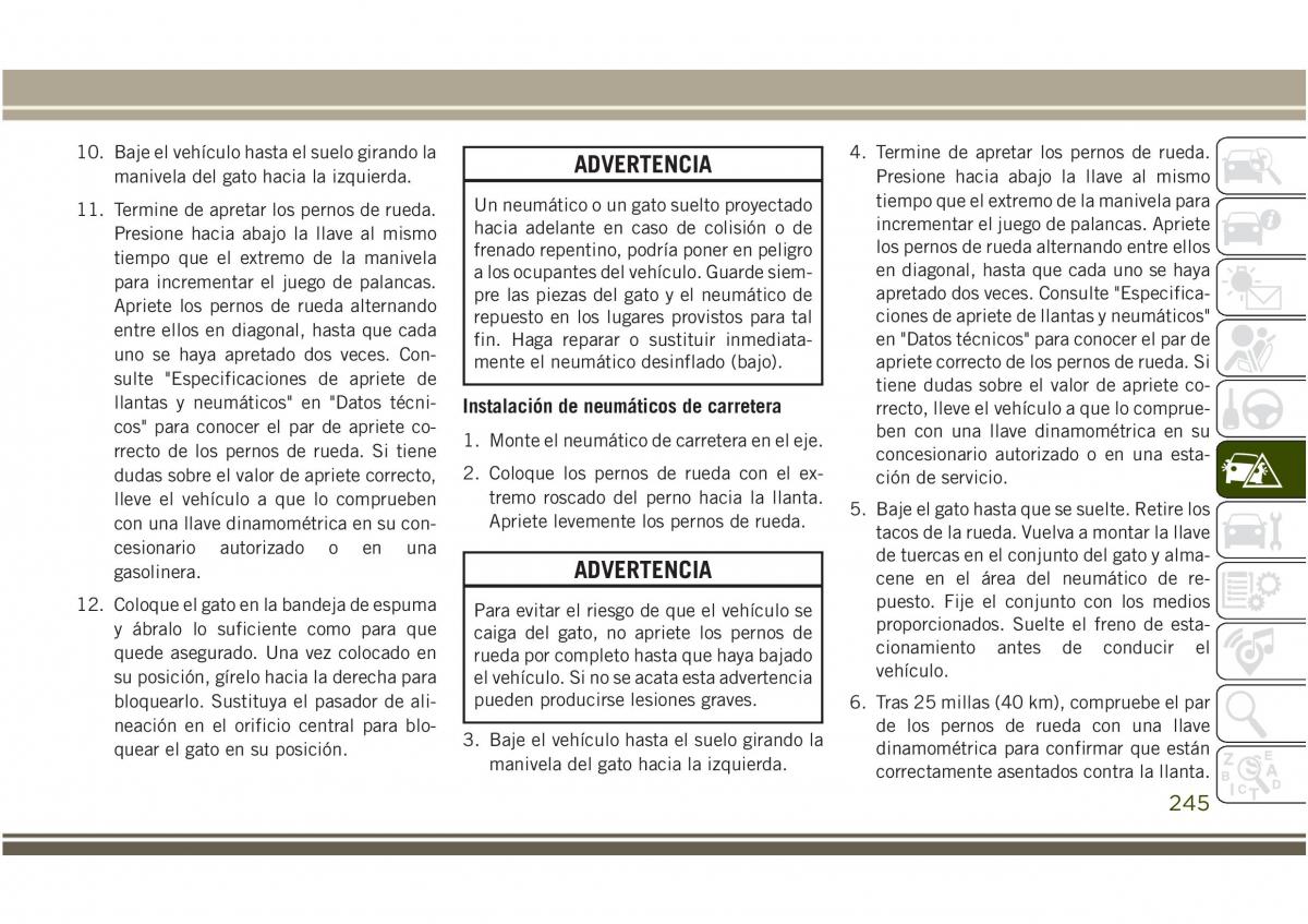 Jeep Compass II 2 manual del propietario / page 247