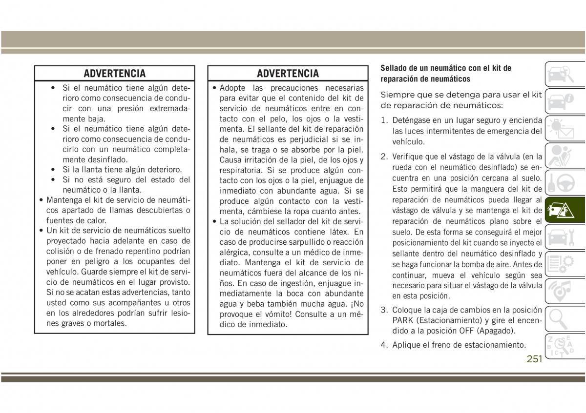 Jeep Compass II 2 manual del propietario / page 253