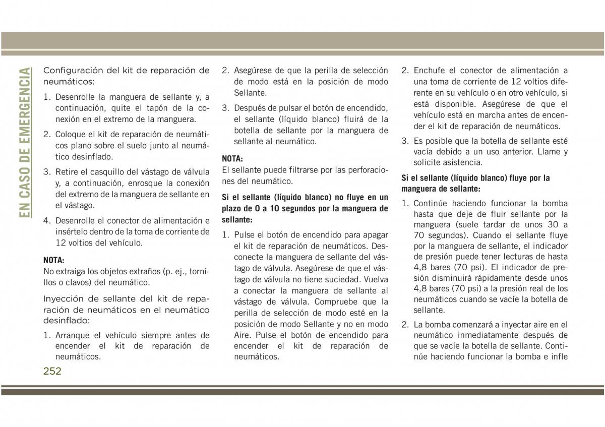 Jeep Compass II 2 manual del propietario / page 254