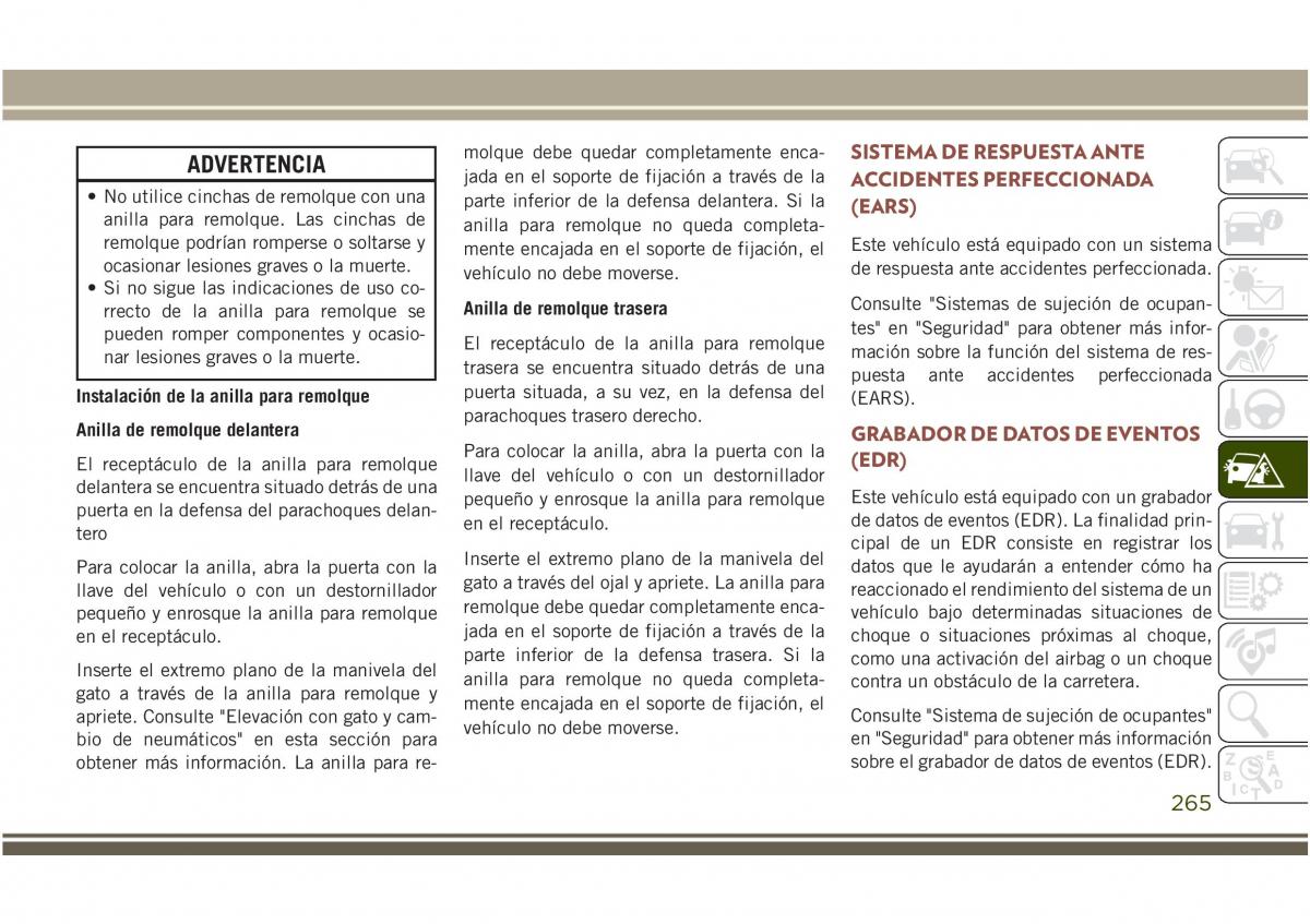 Jeep Compass II 2 manual del propietario / page 267