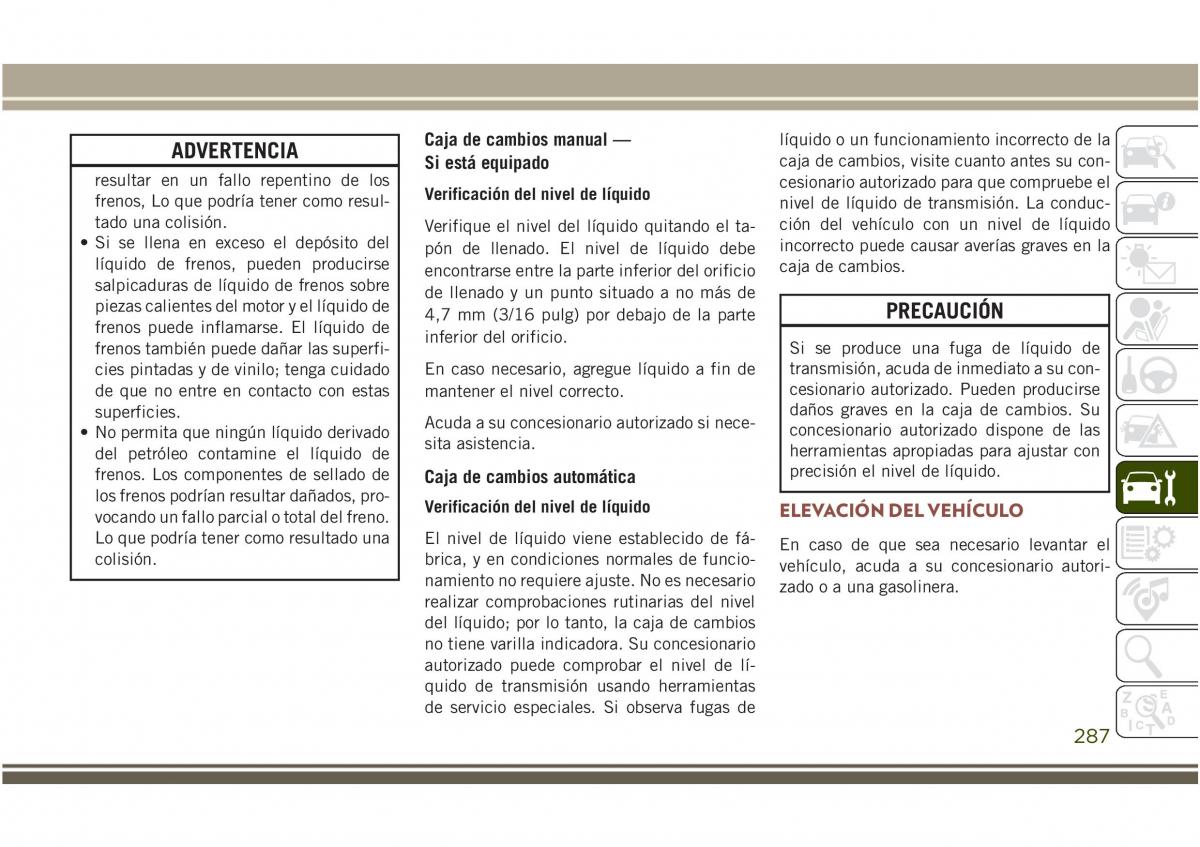 Jeep Compass II 2 manual del propietario / page 289