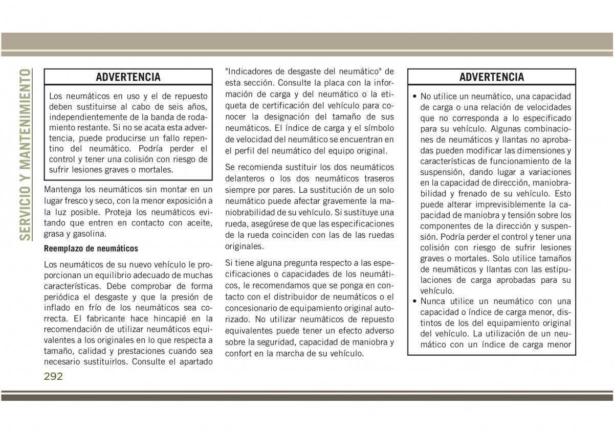 Jeep Compass II 2 manual del propietario / page 294