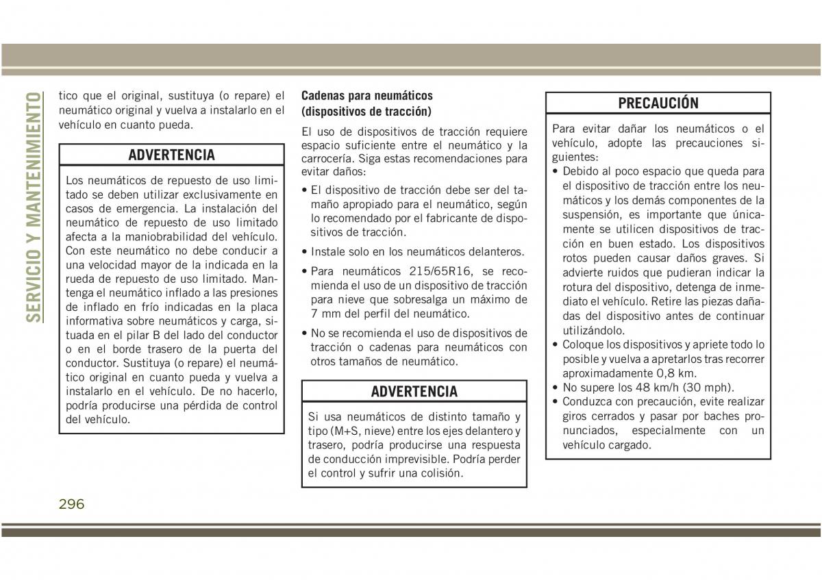 Jeep Compass II 2 manual del propietario / page 298