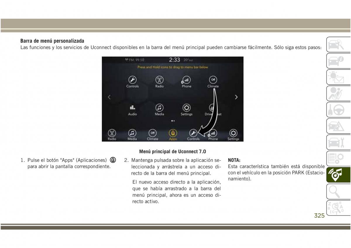 Jeep Compass II 2 manual del propietario / page 327