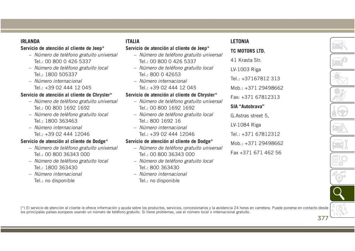 Jeep Compass II 2 manual del propietario / page 379