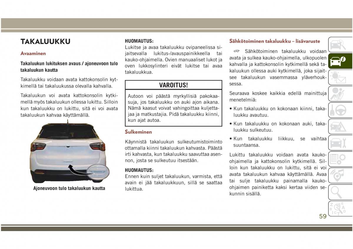 Jeep Compass II 2 omistajan kasikirja / page 61