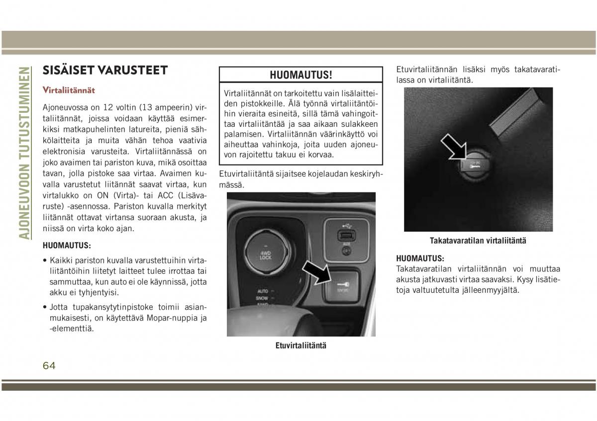 Jeep Compass II 2 omistajan kasikirja / page 66