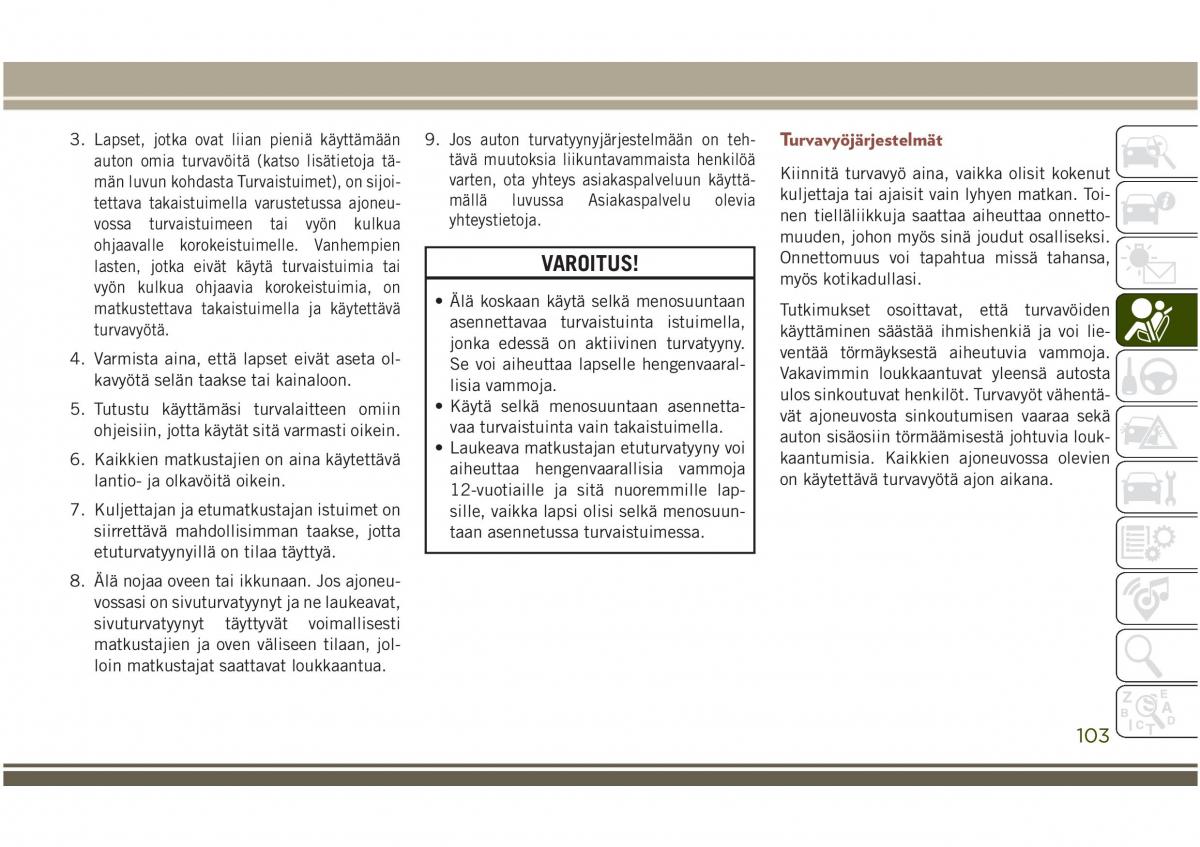 Jeep Compass II 2 omistajan kasikirja / page 105