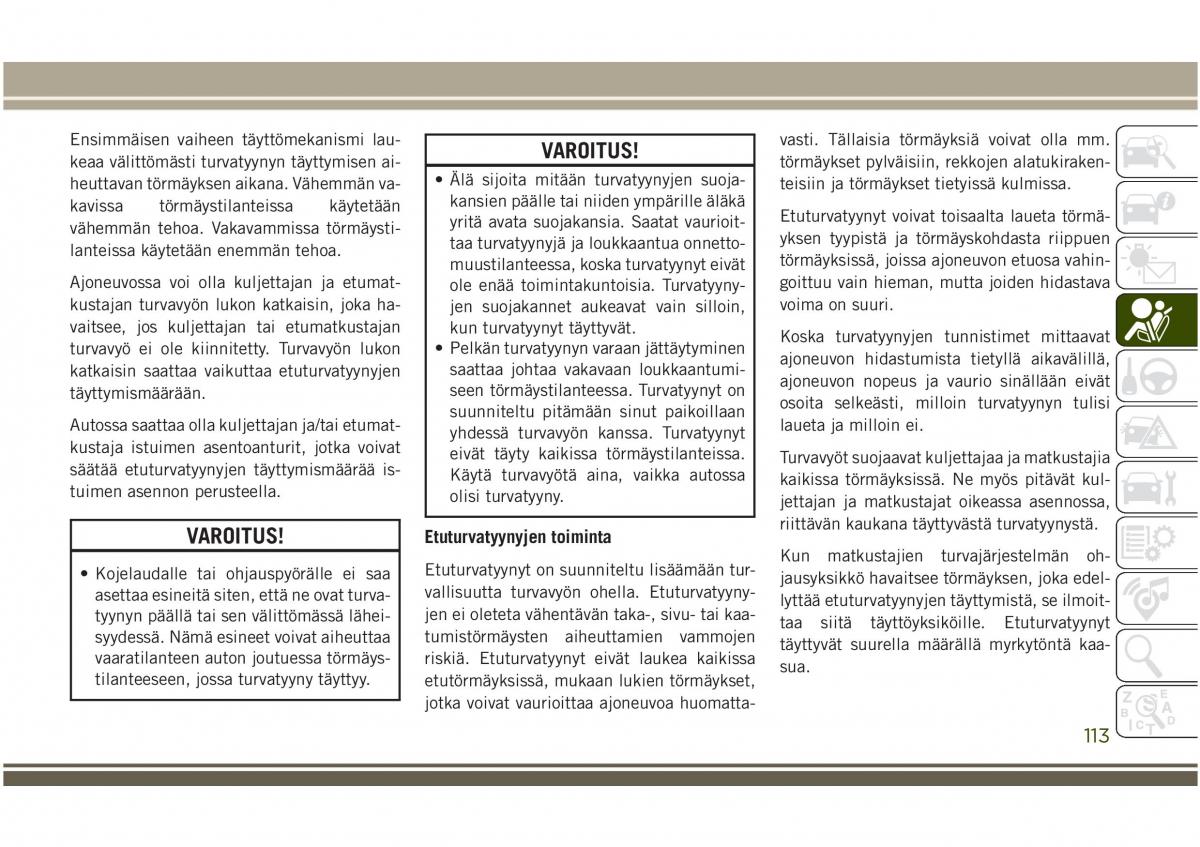 Jeep Compass II 2 omistajan kasikirja / page 115