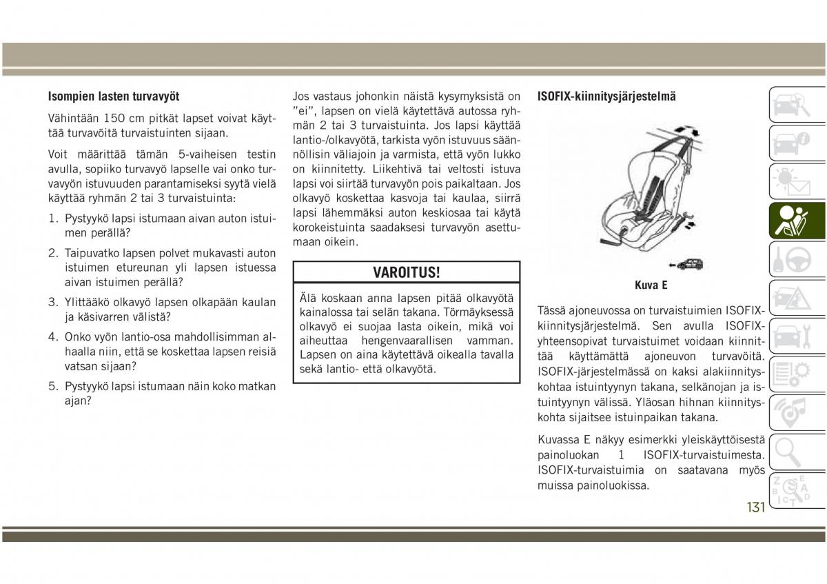 Jeep Compass II 2 omistajan kasikirja / page 133