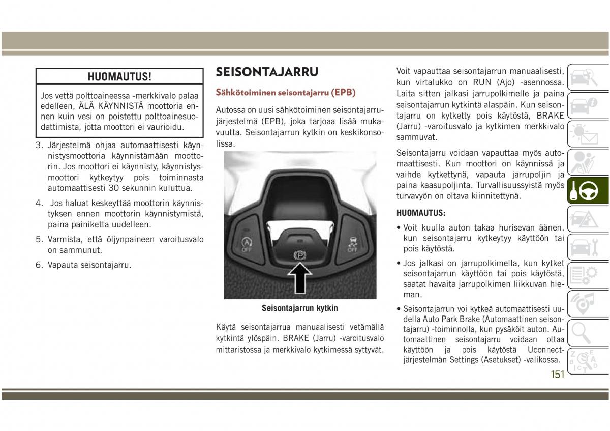 Jeep Compass II 2 omistajan kasikirja / page 153