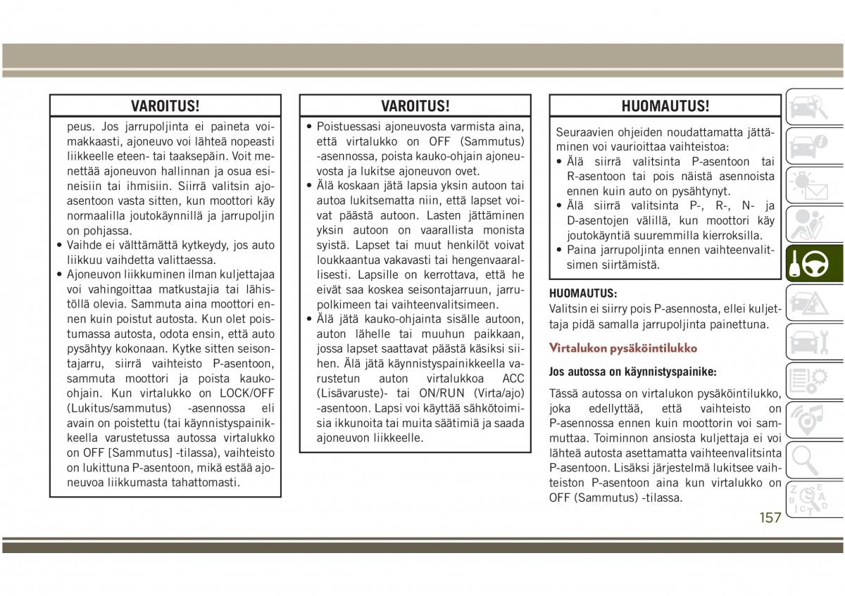 Jeep Compass II 2 omistajan kasikirja / page 159