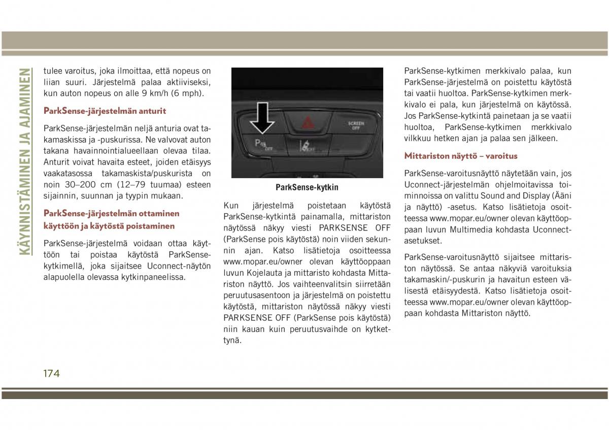 Jeep Compass II 2 omistajan kasikirja / page 176