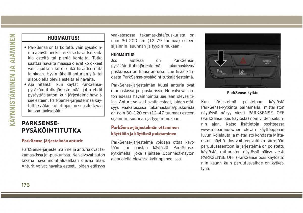 Jeep Compass II 2 omistajan kasikirja / page 178