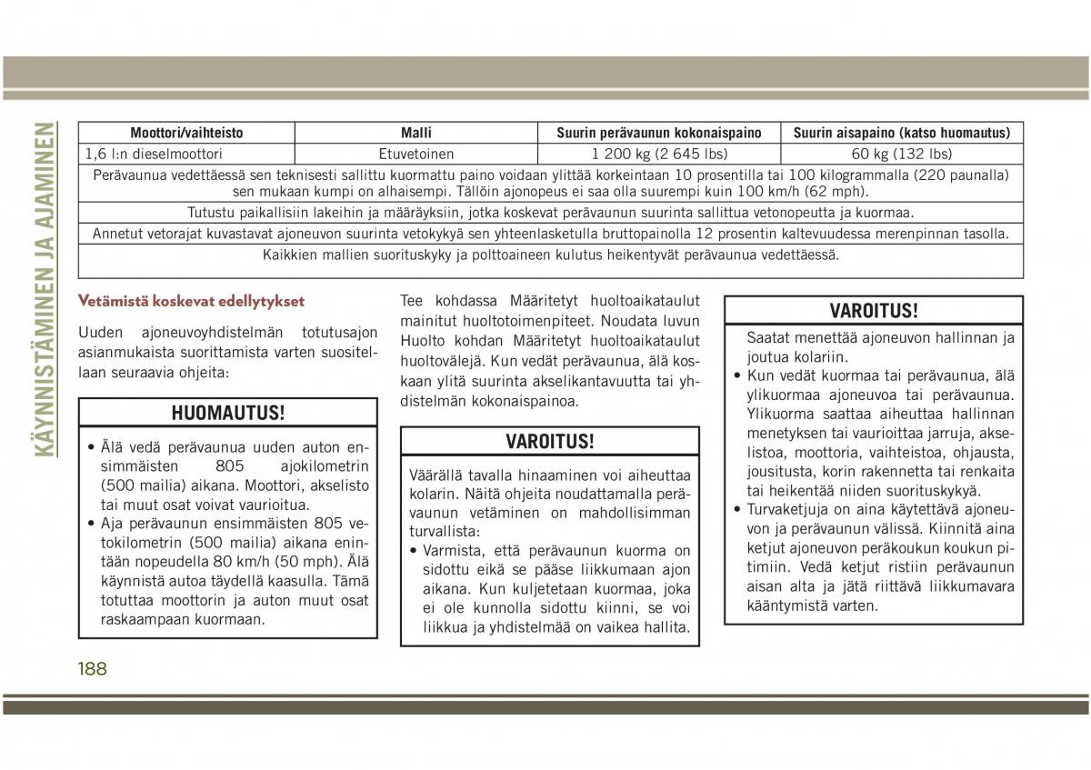 Jeep Compass II 2 omistajan kasikirja / page 190