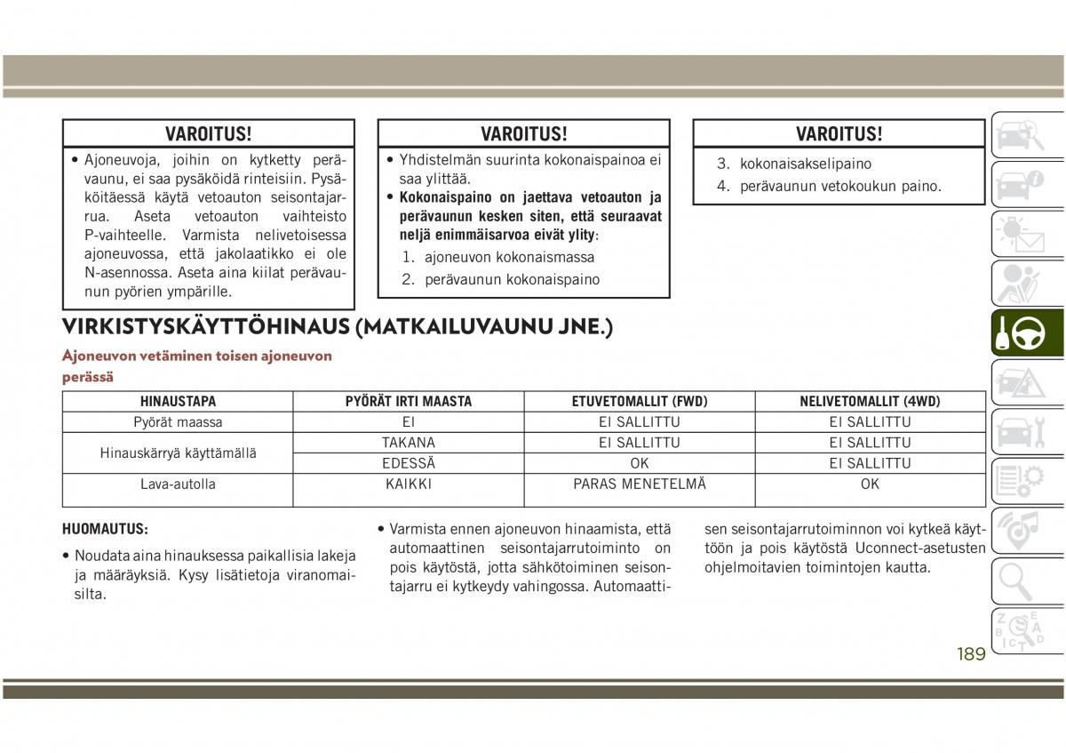 Jeep Compass II 2 omistajan kasikirja / page 191