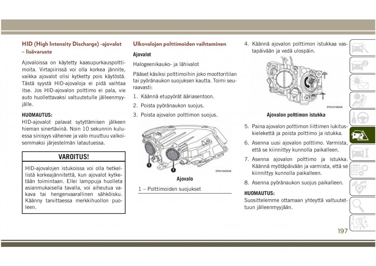 Jeep Compass II 2 omistajan kasikirja / page 199