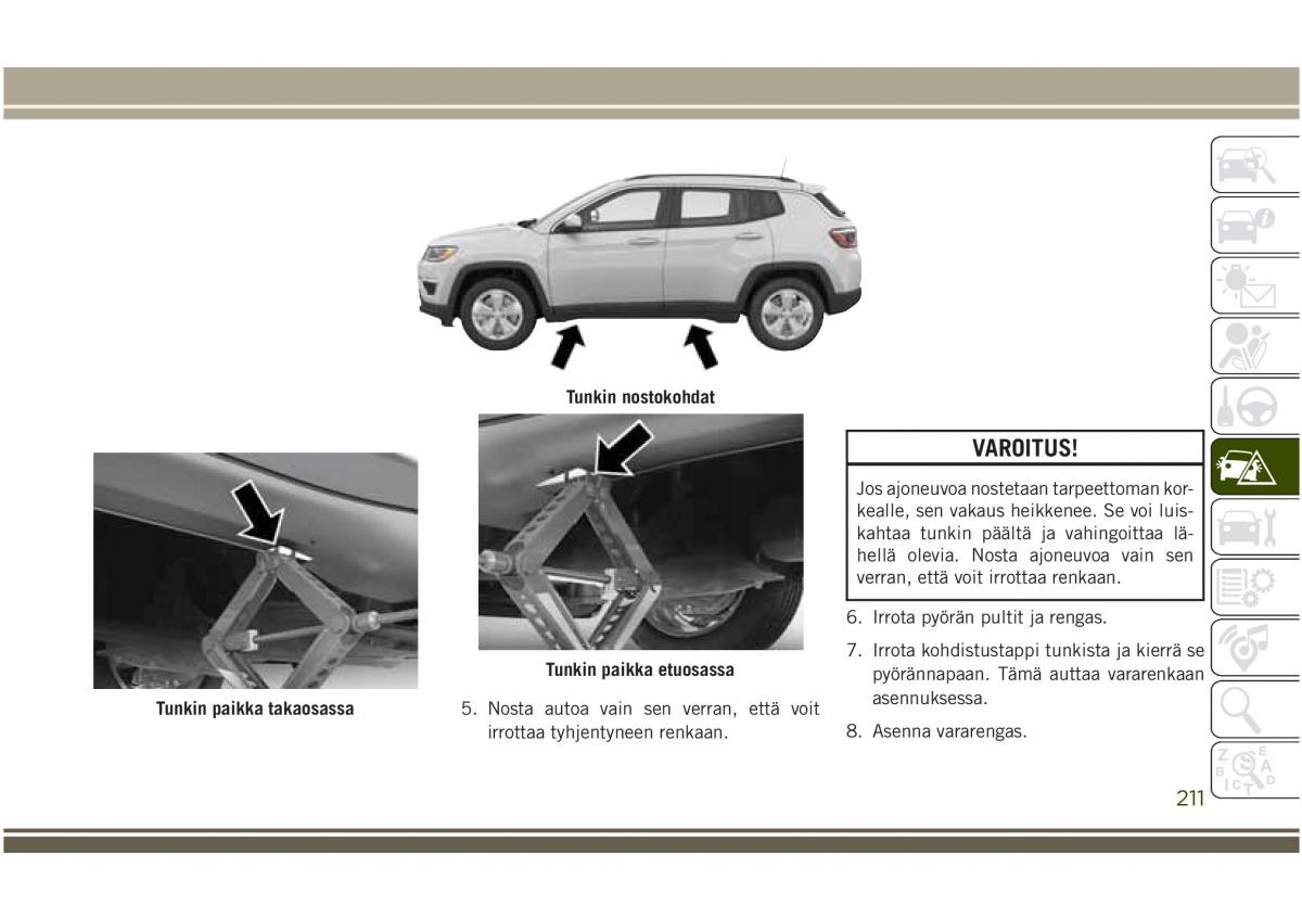 Jeep Compass II 2 omistajan kasikirja / page 213